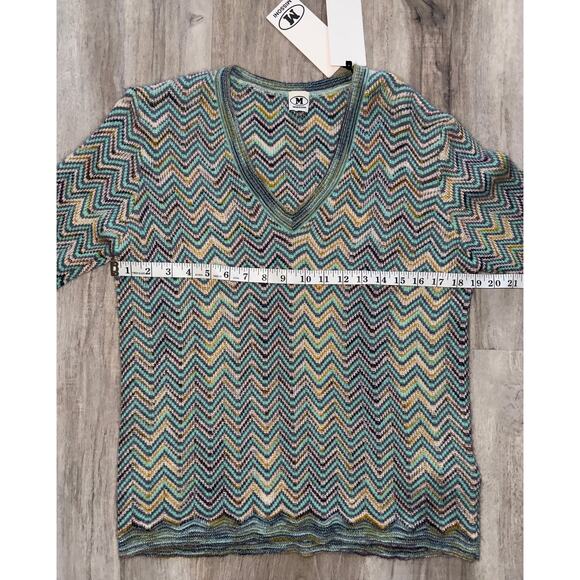 MISSONI Chevron Knit Mohair-Blend Sweater Top - size XL - Picture 12 of 12